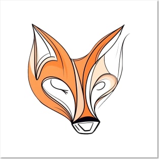 Abstract Fox Lines Posters and Art